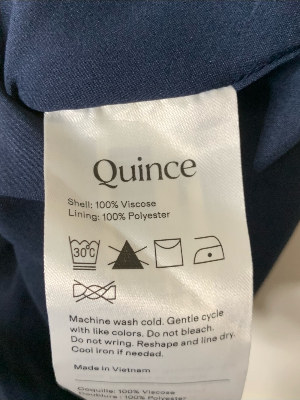 Quince navy women’s lightweight crepe fluted hem midi dress XL NWT - Picture 9 of 10